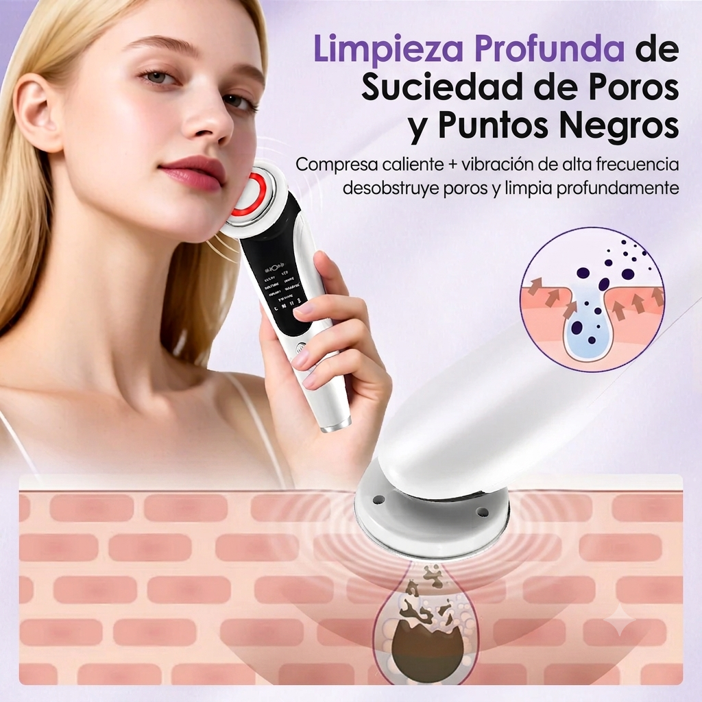 Masajeador Facial de Microcorrientes y Fototerapia