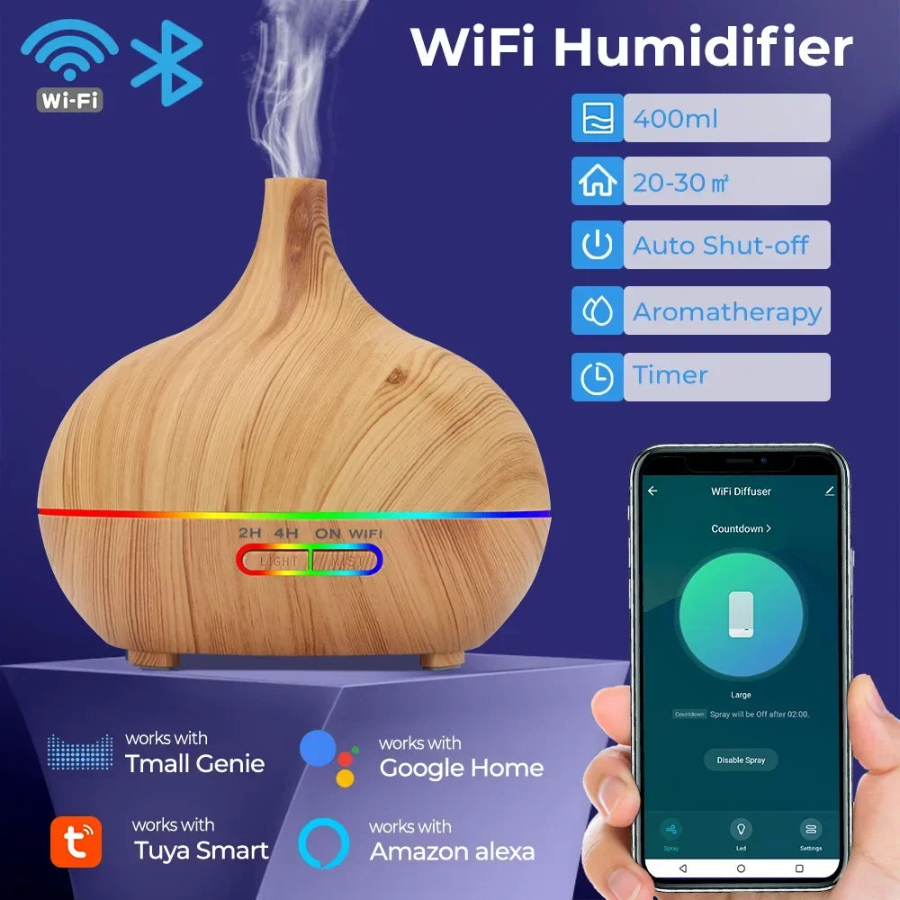Humidificador Inteligente y Difusor de Aromaterapia WiFi