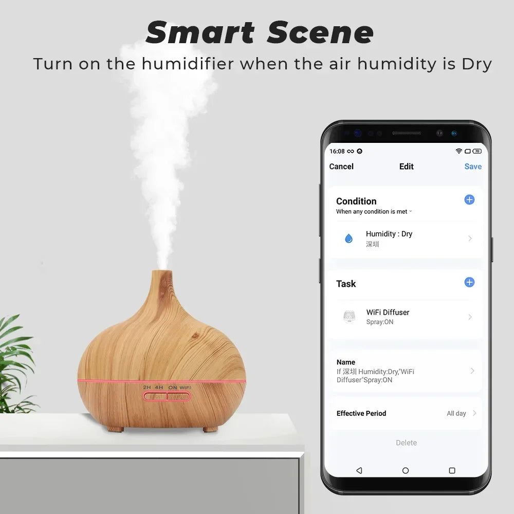 Humidificador Inteligente y Difusor de Aromaterapia WiFi
